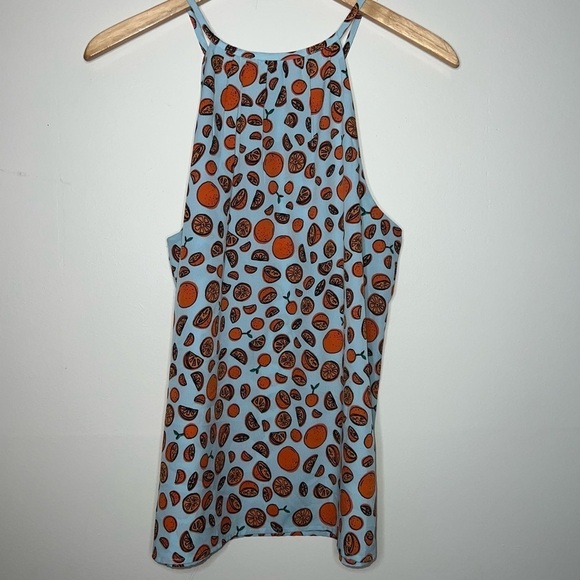 Banana Republic Keyhole Chest Oranges Summer Top Size Medium - Picture 6 of 9